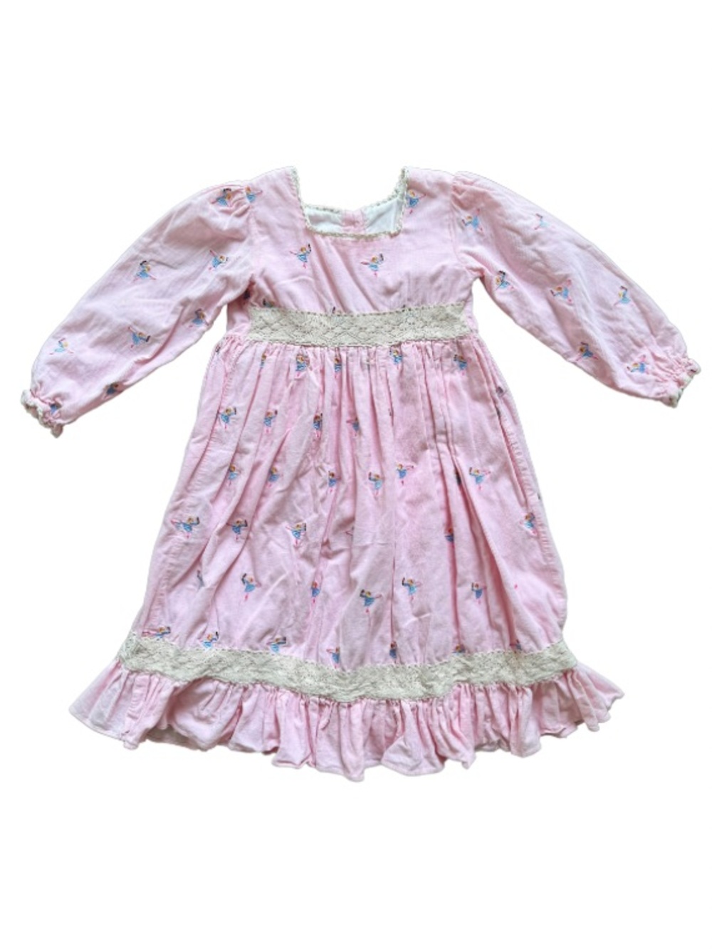 Smockingbird Girls Pink Corduroy Ballerina Dress Size 6